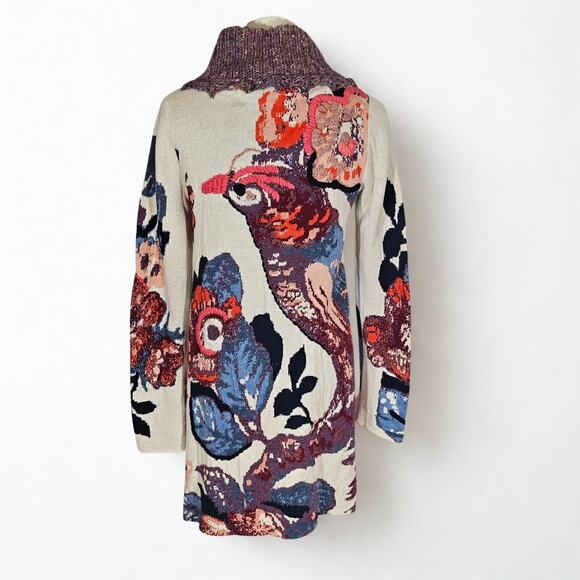 Rare Anthro Sleeping On Snow Embroidered Cardigan Sweater - Picture 6 of 8